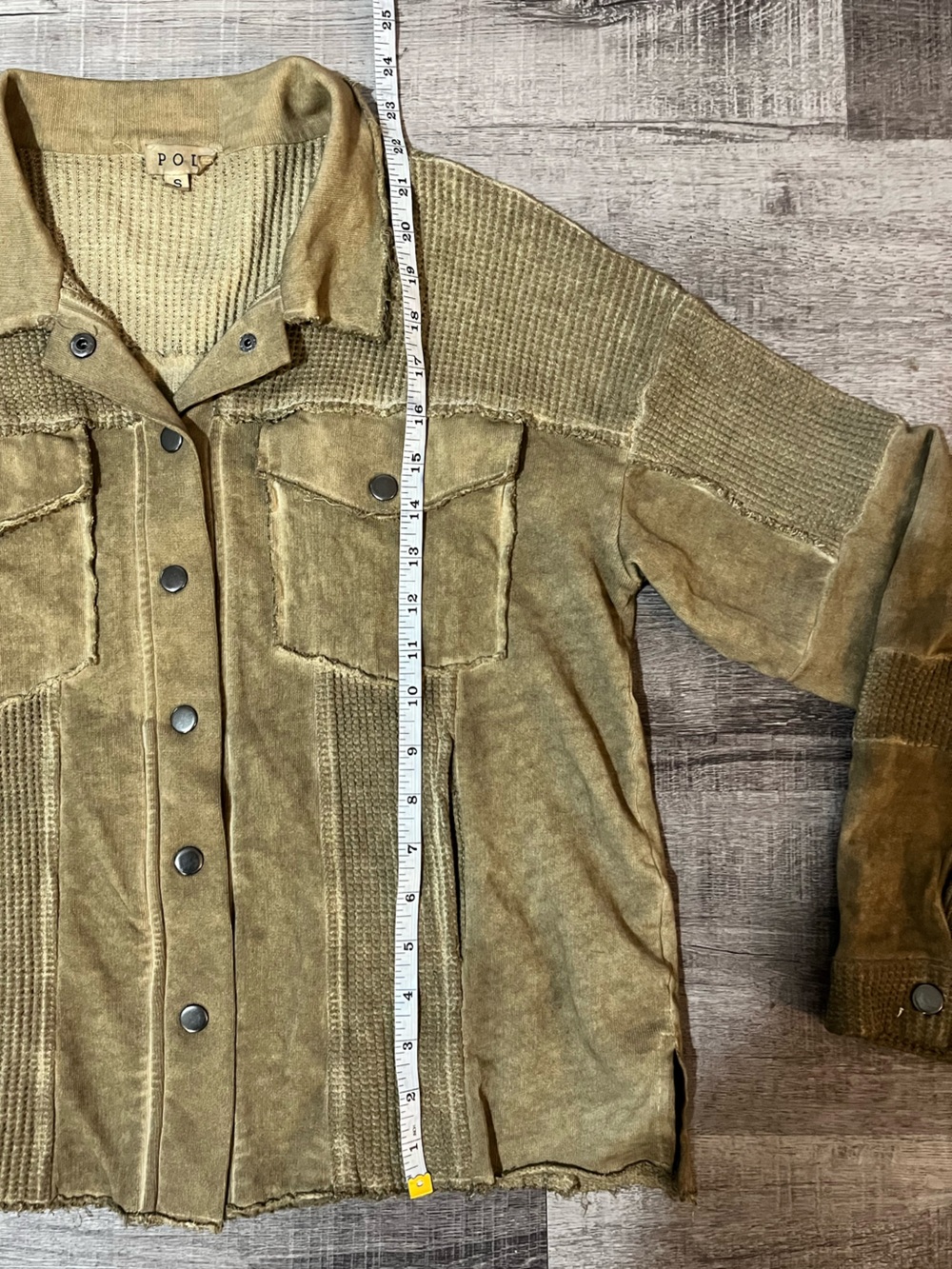 POL Olive Green Button-Up Shacket - Picture 3 of 6